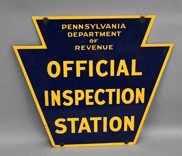 Pennsylvania Official Inspection Station Porcelain Sign (1 of 2)