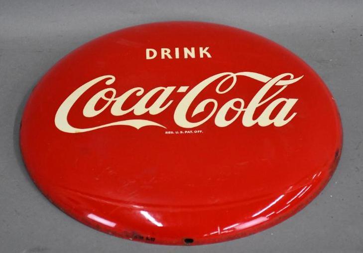 Drink Coca-Cola Small Button Metal Sign (1 of 2)