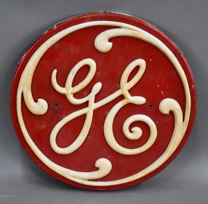 Ge (general Electric) Cast Aluminum Sign