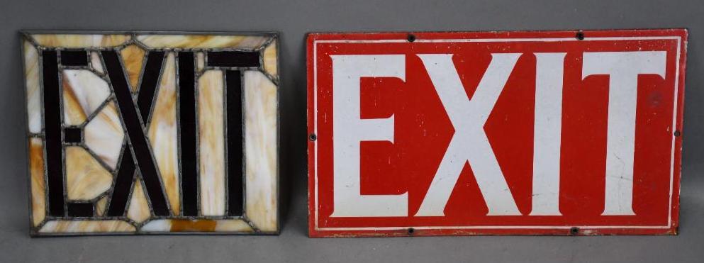 Stain-Glass & Porcelain Exit Signs (1 of 4)