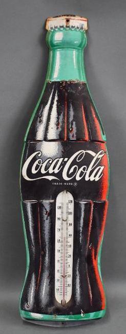 (Large) Coca-Cola Bottle Metal Thermometer (1 of 2)