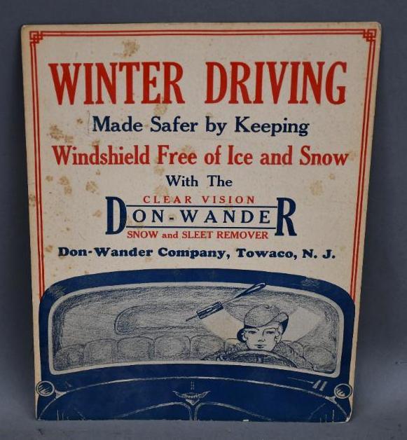Don-Wander Clean Vision Winter Driving Cardboard Sign: Rated 7.5, 14"x11", single-sided cardboard sign has light wear