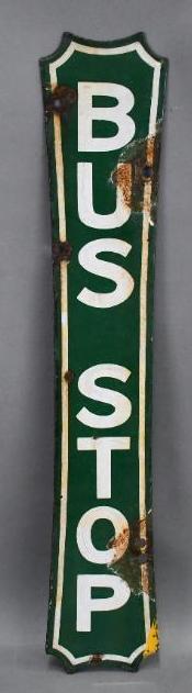 Bus Stop Porcelain Vertical Sign (1 of 2)