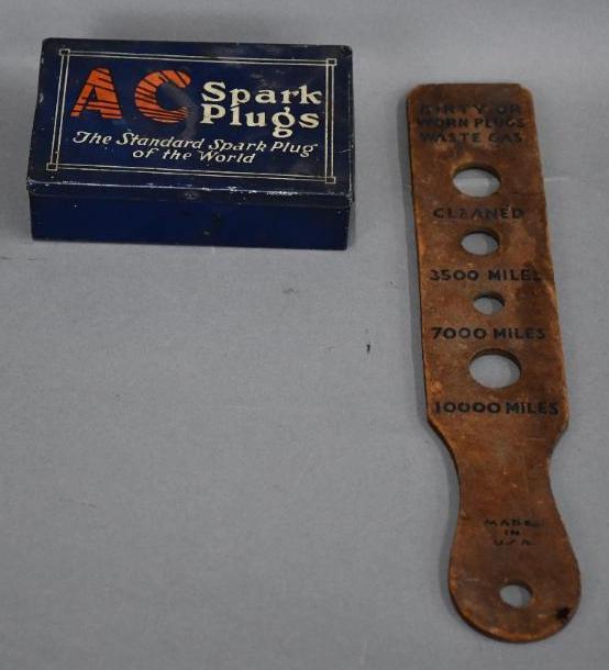 AC Spark Plug Metal Box & Wood Sign (1 of 3)