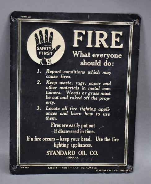 Standard Oil "Fire" w/Hand Metal Sign (1 of 3)