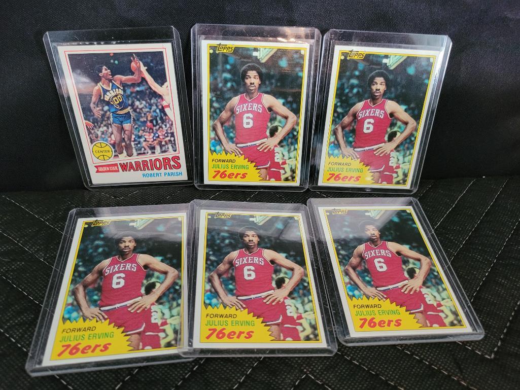 Lot of 5 1981 Topps Dr J Julius Erving Cards and Robert (1 of 4)