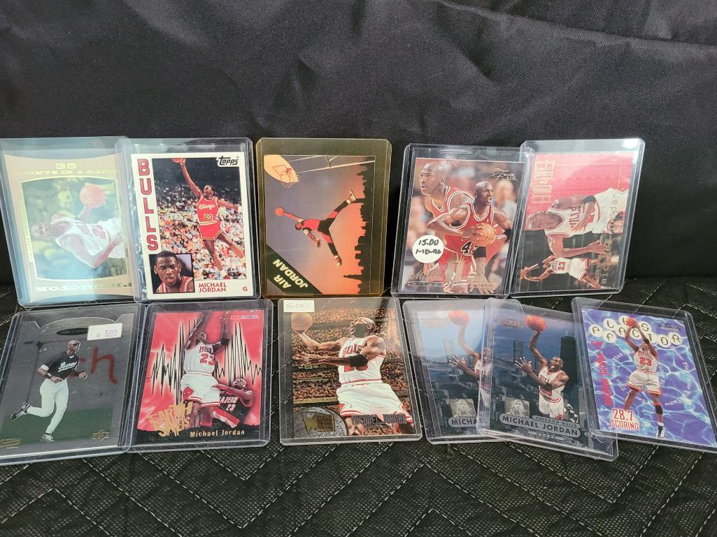 Lot of 11 Michael Jordan 1990s NBA Cards Inserts Metal (1 of 7)