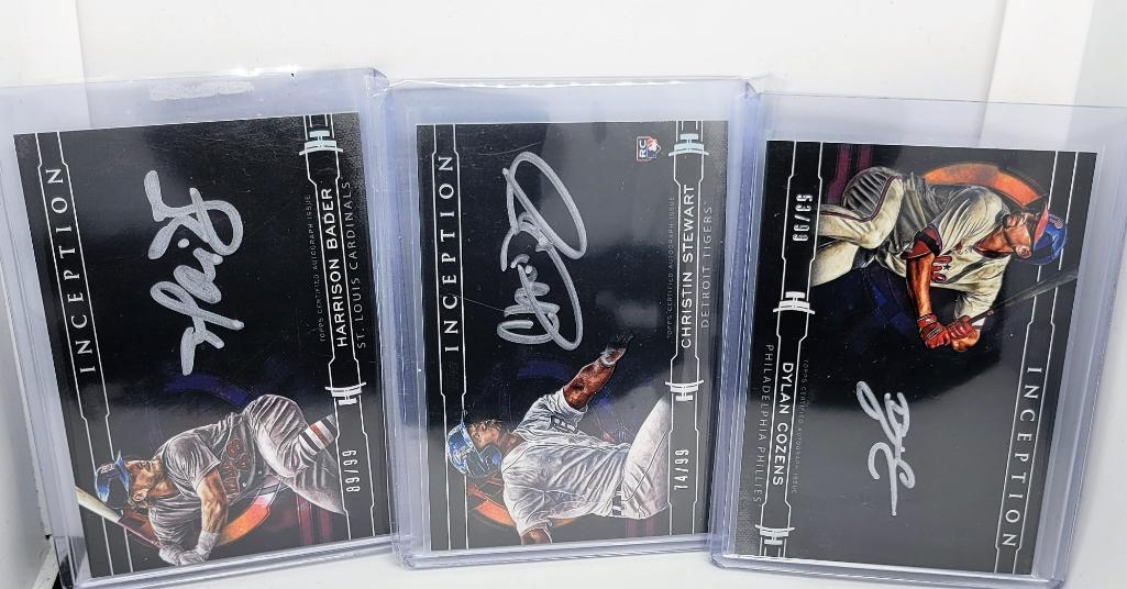 Lot of 3 Inception MLB Baseball Autographed  #d Cards (1 of 4)