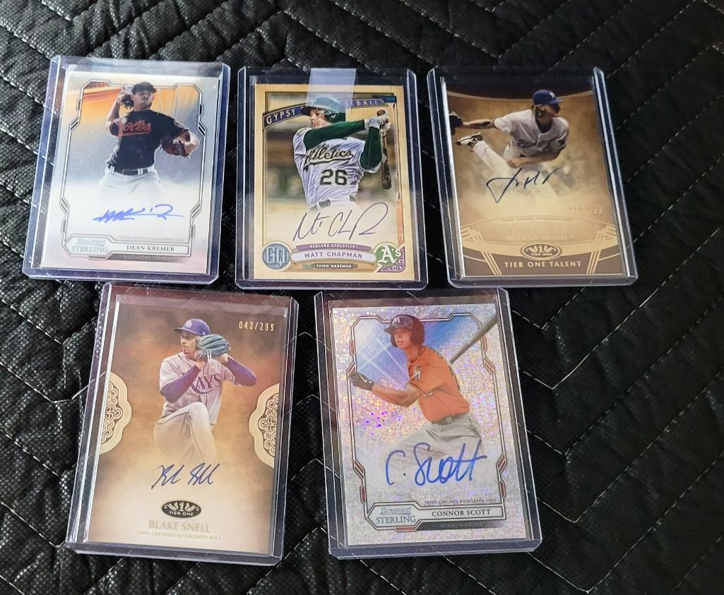 Lot of 5 MLB Autographed Baseball Cards Scott Kremer (1 of 4)