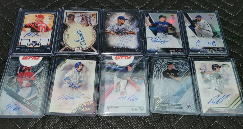 Lot of 10 Modern Autographed MLB Baseball Cards Rookies (1 of 4)