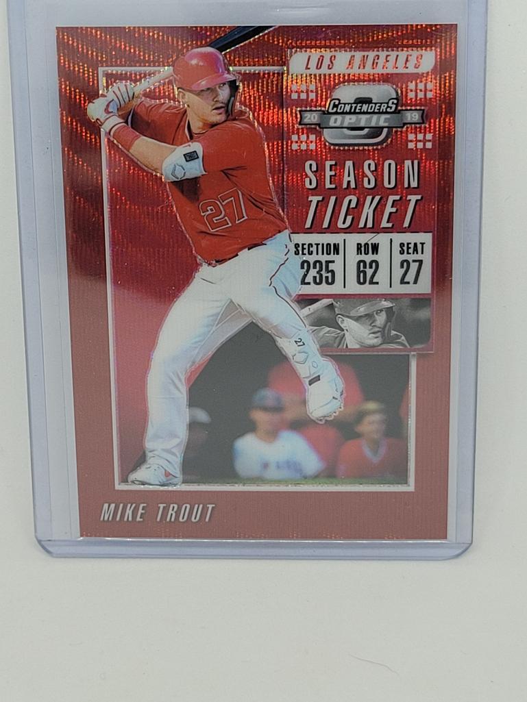 2019 Panini Contenders Mike Trout Red Prizm #d 195/199 (1 of 5)