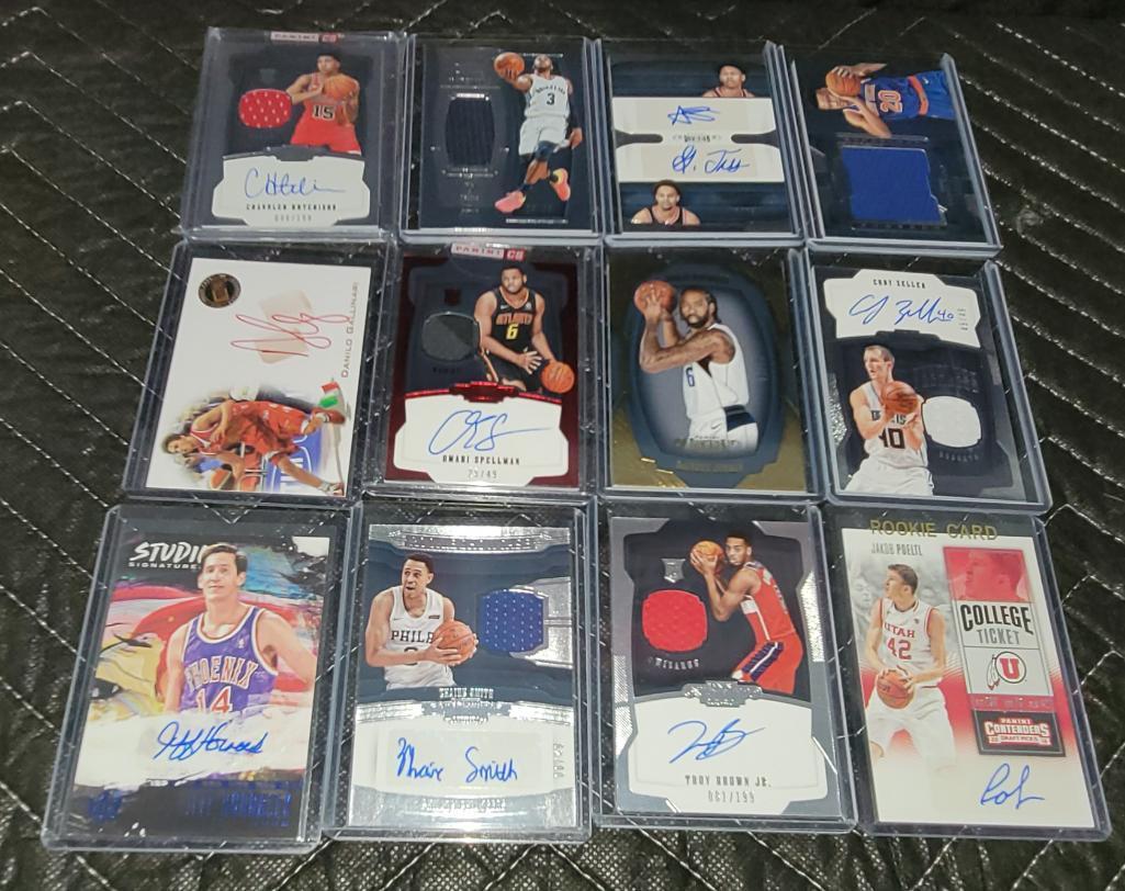 Lot of 12 NBA Basketball Autographed & Patch Cards (1 of 5)