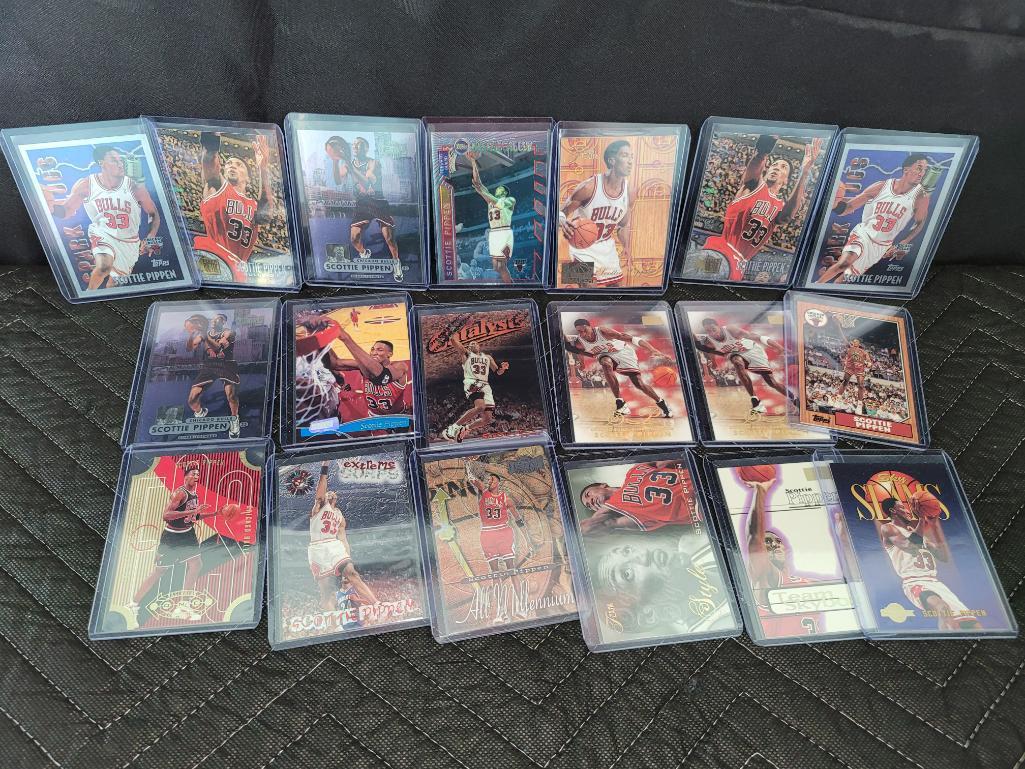Lot of 19 Scottie Pippen NBA Cards Metal Flair Finest (1 of 6)
