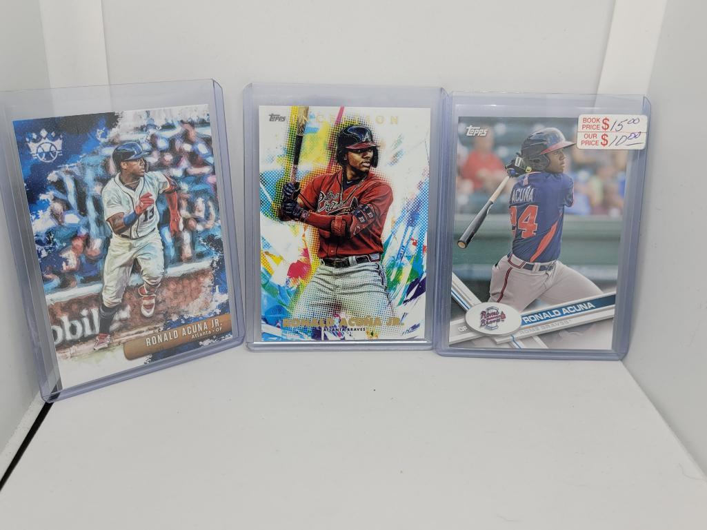 Ronald Acuna Lot of 3 MLB Baseball Cards Inception (1 of 3)