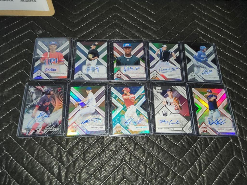 Lot of 10 Autographed Modern Baseball Rookie Cards (1 of 5)
