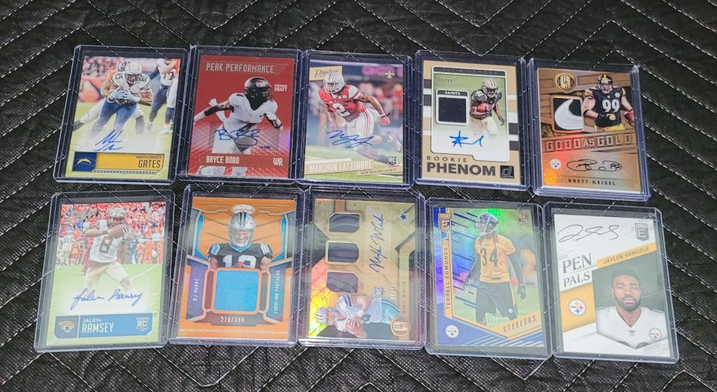 Lot of 10 NFL Insert SP Autograph Football Cards Gates (1 of 4)