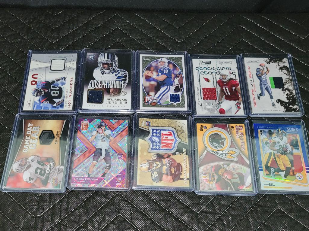 Lot of 10 NFL Patch SP Type Cards Fitzgerald Manning (1 of 4)