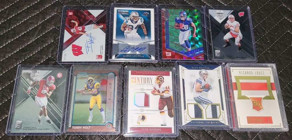 Lot of 9 NFL Cards Autos Patch Rookies Riggins Russell (1 of 7)