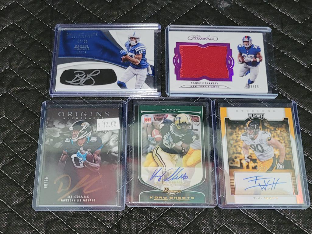 Lot of 5 NFL Cards Auto & Patch Watt Chark Sheets (1 of 4)