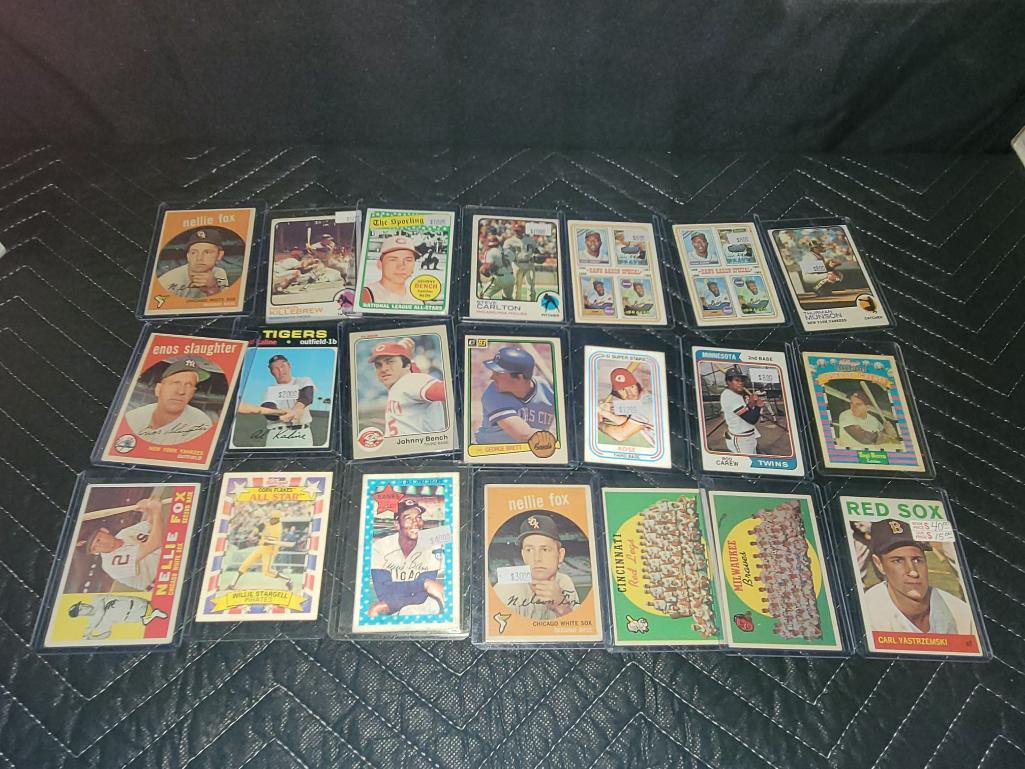 Lot of 21 MLB Star Cards 60s Through 80s Johhny Bench