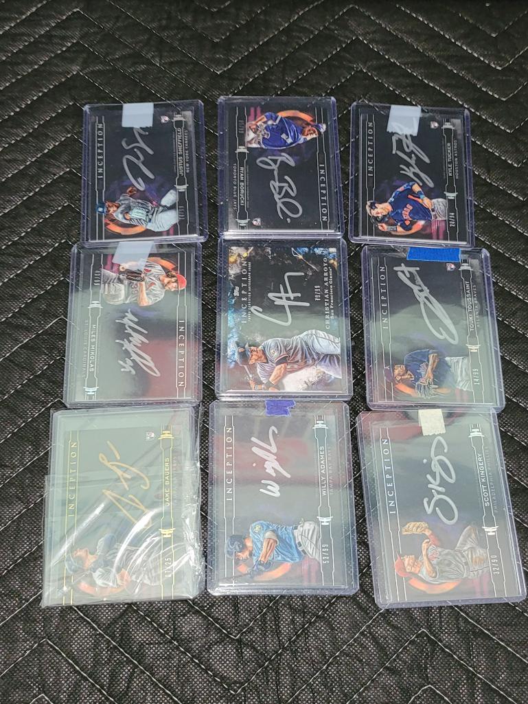 Lot of 9 Autographed Topps Inception Baseball Cards (1 of 6)