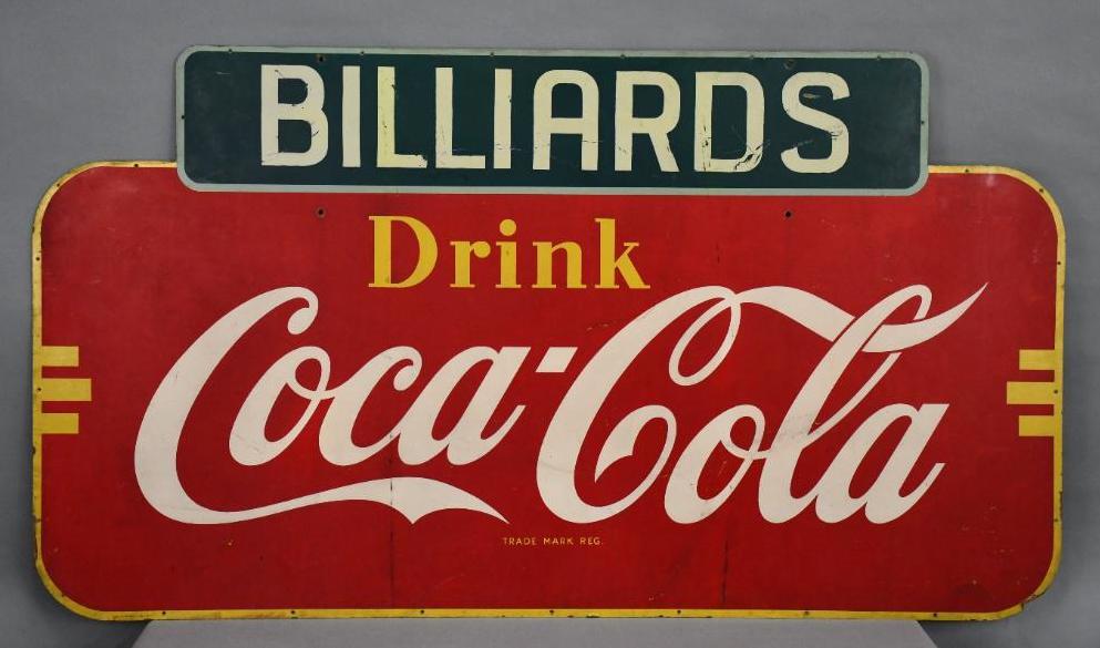 Drink Coca-Cola "Billiards" Masonite Sign (1 of 3)