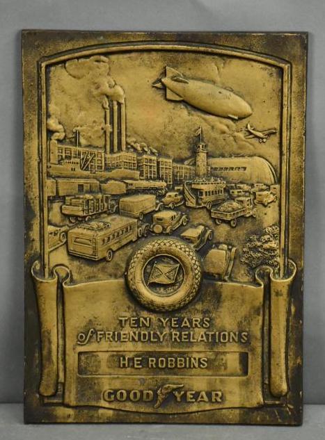 Goodyear Ten Years of Friendly Relations Metal Plaque (1 of 3)