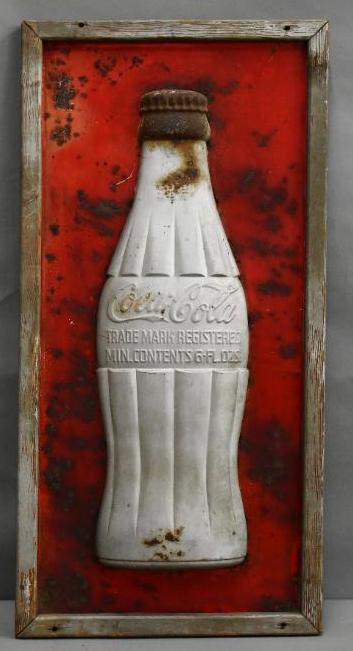 Coca-Cola Bottle on Metal Sign (1 of 3)
