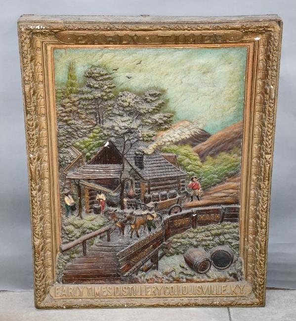 Large Early Times Whiskey Plaster 3-D Sign (1 of 2)