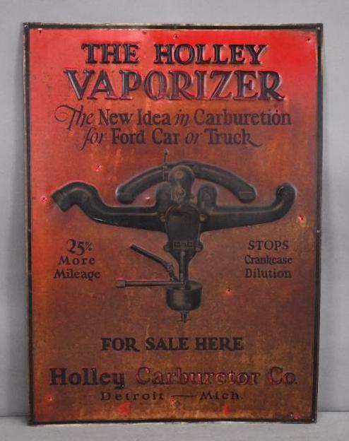 The Holley Vaporized Holley Carburetor Co Metal Sign (1 of 5)