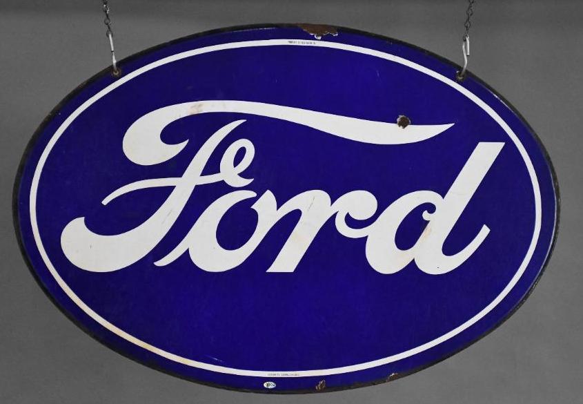 Ford (middle) Porcelain Sign (1 of 4)