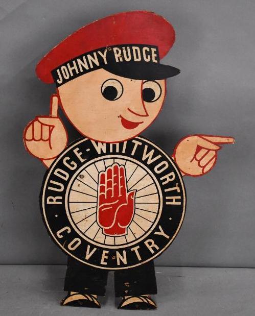 Rudge-Whitworth Coventry "Johnny Rudge" Wood Sign (1 of 4)