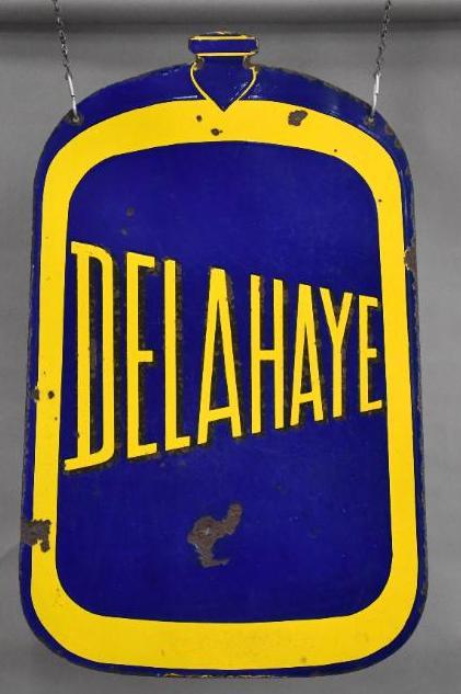 Delahaye (auto) Radiator Shaped Porcelain Sign (1 of 3)