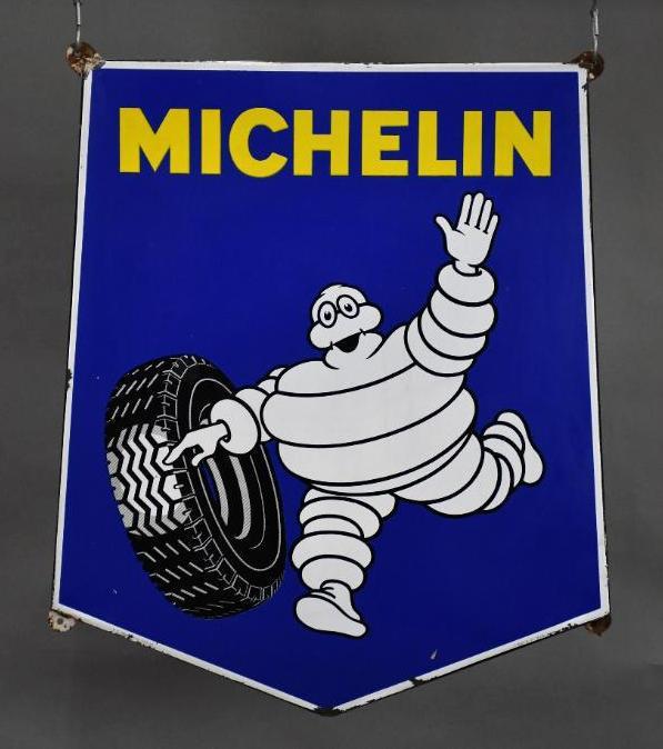 Michelin w/Bibendum & Tire Porcelain Sign (1 of 3)