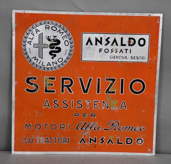 Alfa Romeo Servizio w/Logo Metal Sign (1 of 2)