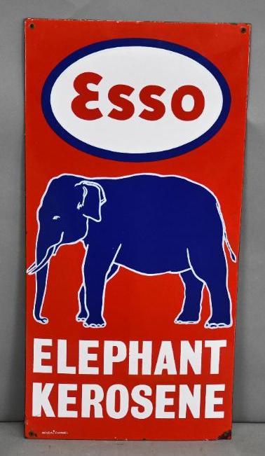 Esso Elephant Kerosene Porcelain Sign (1 of 4)