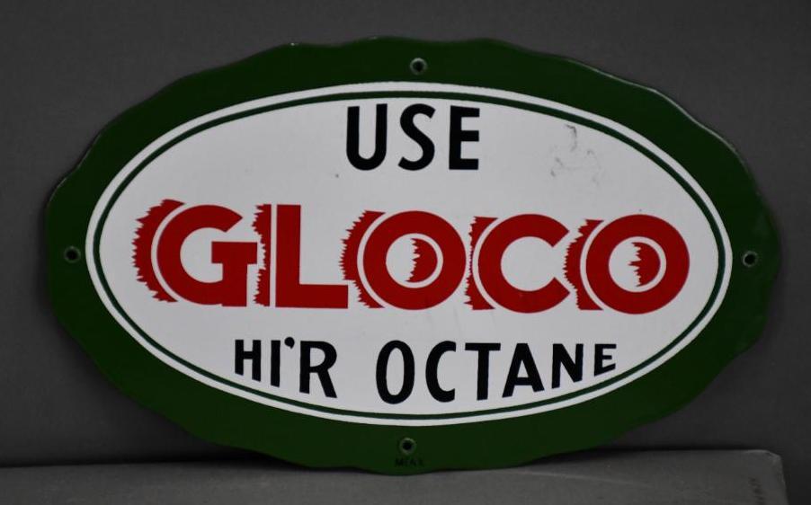 Use Gloco Hi'r Octane Porcelain Pump Sign (1 of 3)