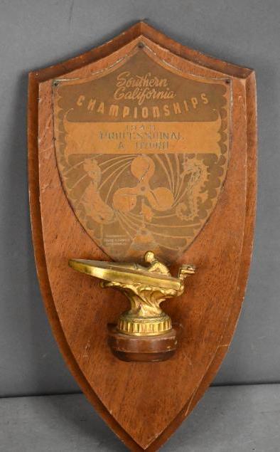 1946 Southern California "Professional Hybrid" Trophy: Rated 8, 13.5"x7", metal plaque mounted on wood base, has light wear.