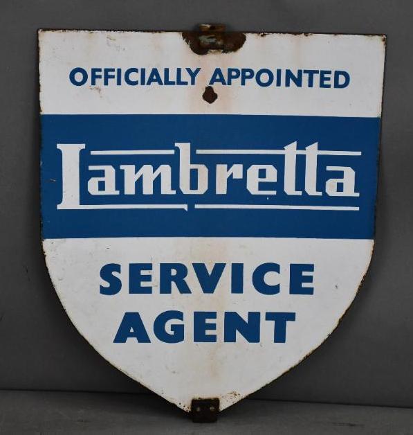 Lambretta Service Agent Porcelain Sign (1 of 2)