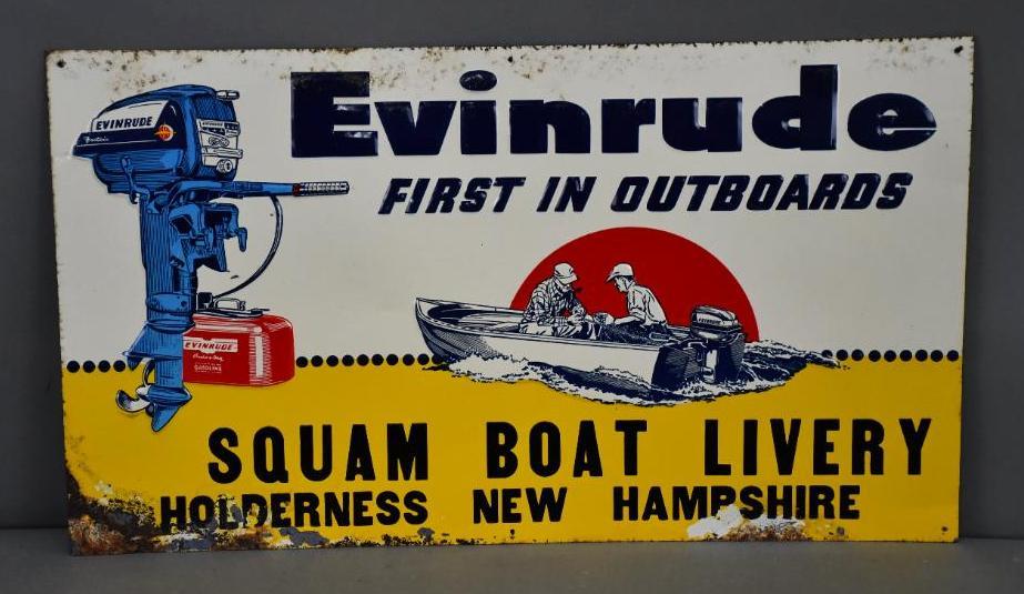 Evinrude "First in Outboards" w/Logo Metal Sign (1 of 3)