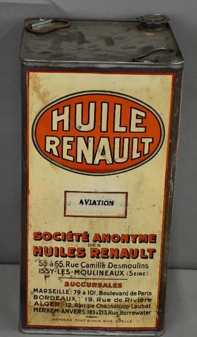 Huile Renault Aviation Oil Square Metal Can (1 of 3)