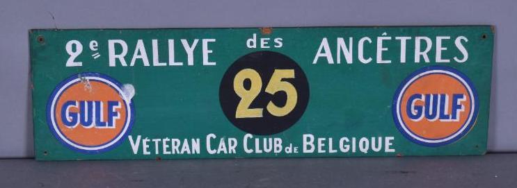 Gulf Veteran Car Club de Belgique Wood Sign (1 of 2)