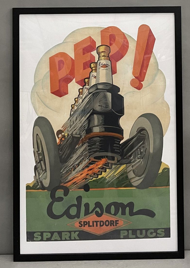 Edison Splitdorf Spark Plugs w/Great Graphics Paper (1 of 2)