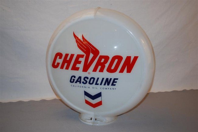 Hard to Find Chevron Gasoline 13.5 inch single len: Hard to Find Chevron Gasoline 13.5 inch single lens in new Capco globe body,