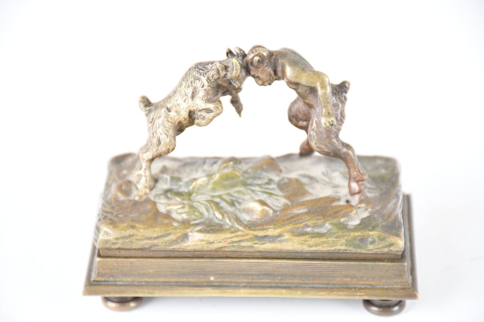 Small Austria Brass Statue Satyr & Goat (1 of 3)