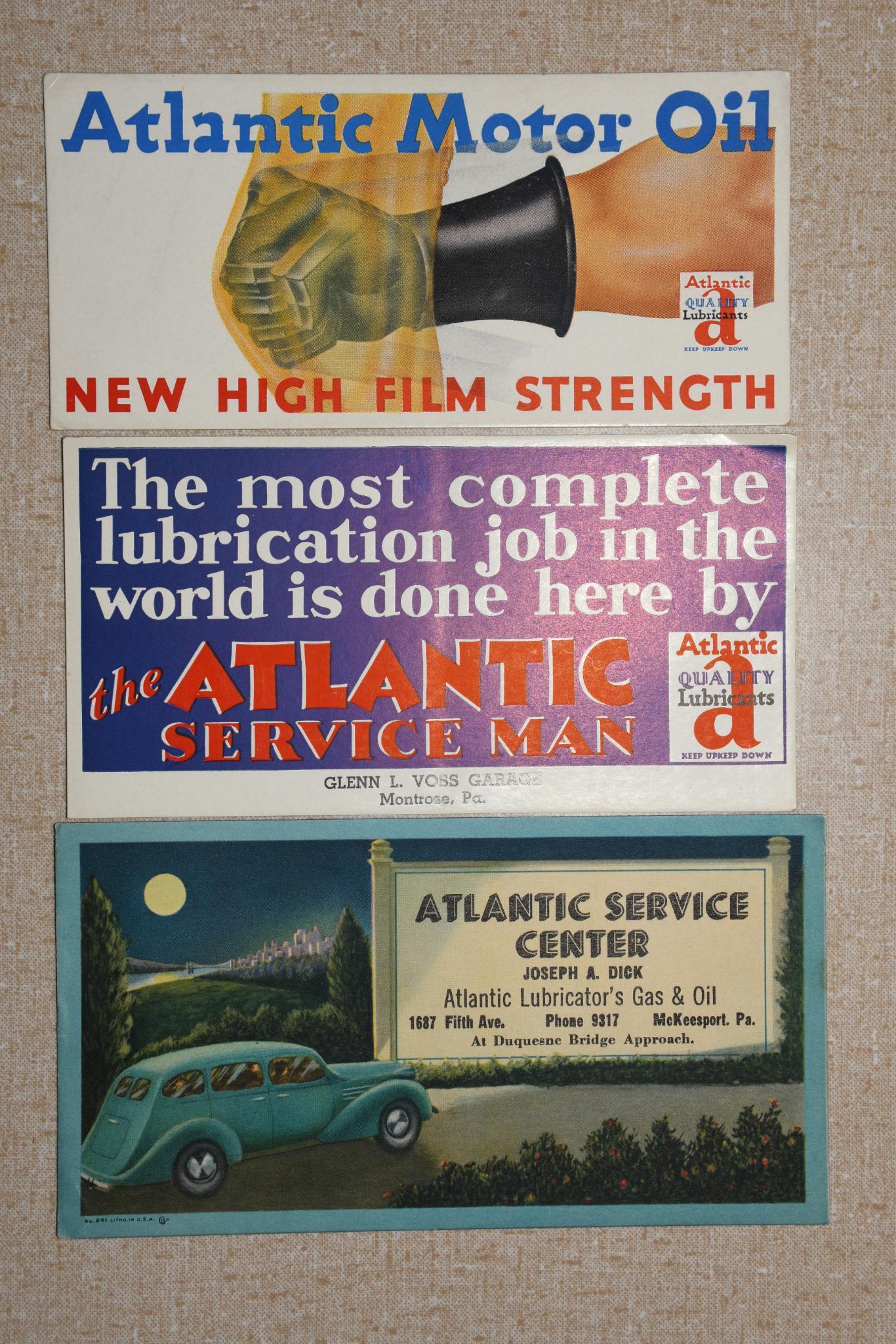 Lot of 3- Atlantic Gasoline Advertising Ink Blotters (1 of 3)