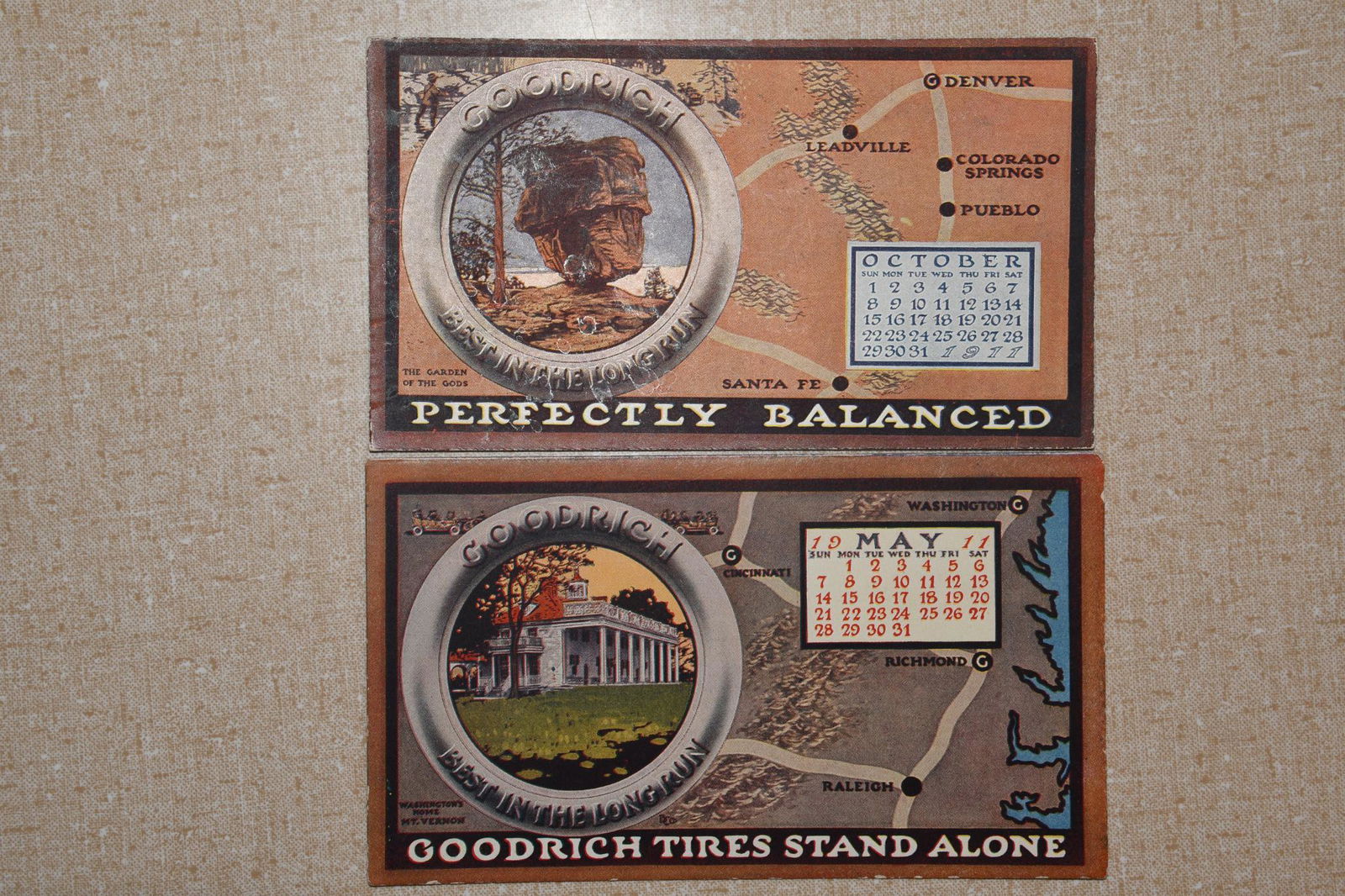 Lot of 2- Goodrich Tires Ink Blotters (1 of 2)