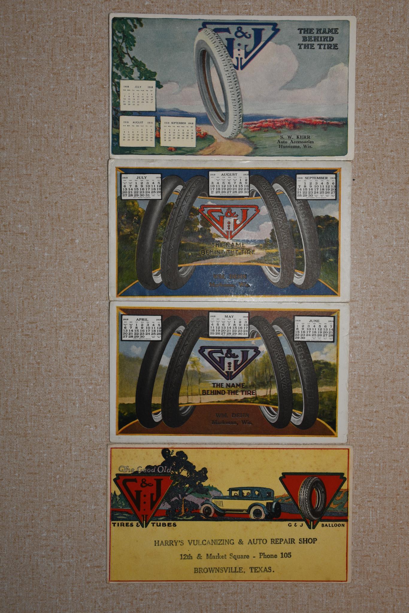 Lot of 4- G&J Tires Ink Blotters (1 of 6)