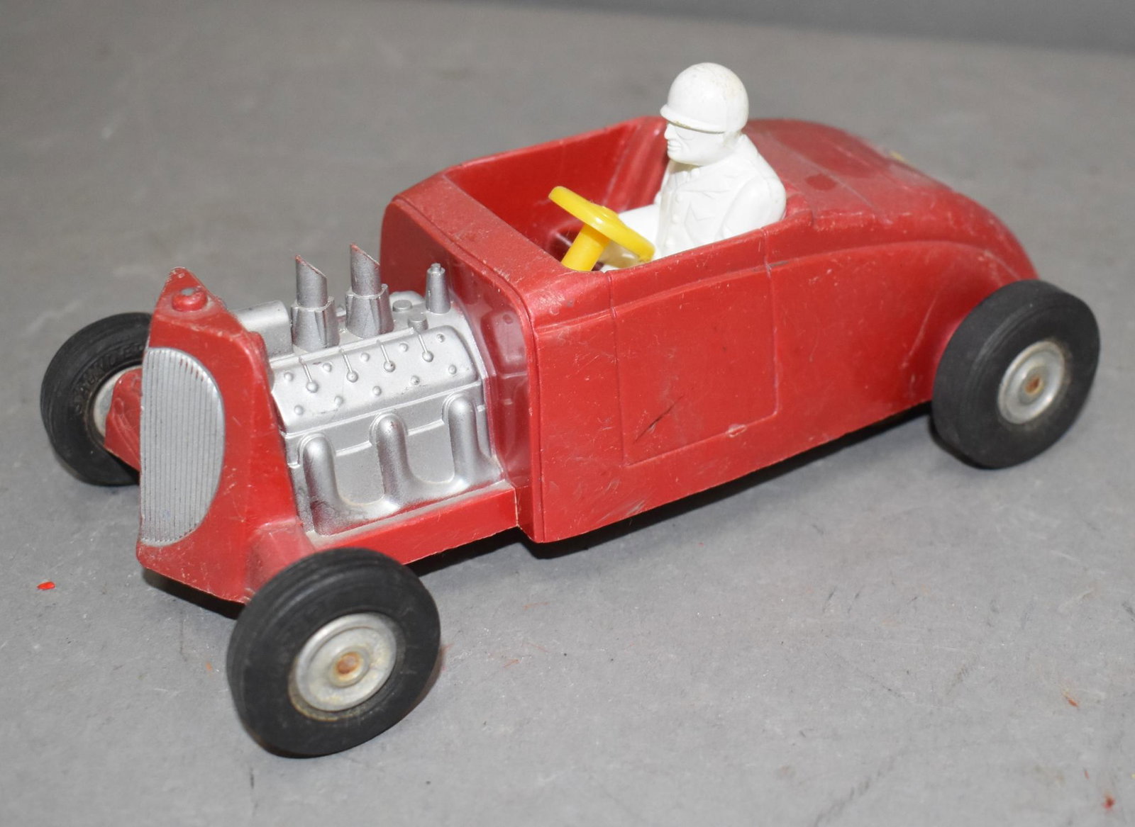 Sanders Hot Rods: rated 7, 7"L., plastic body, metal bottom, has good color has wear, motor is good in one and other is not.