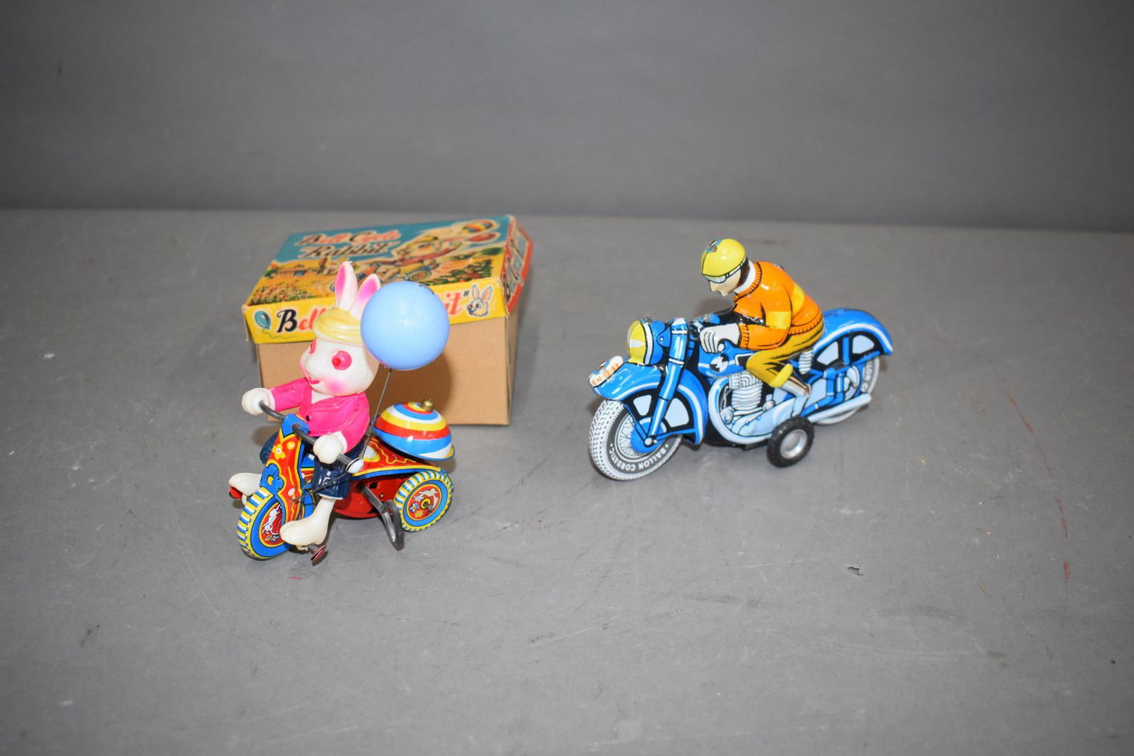 Japanese Celluloid Rabbit Windup and Motorcycle (1 of 5)
